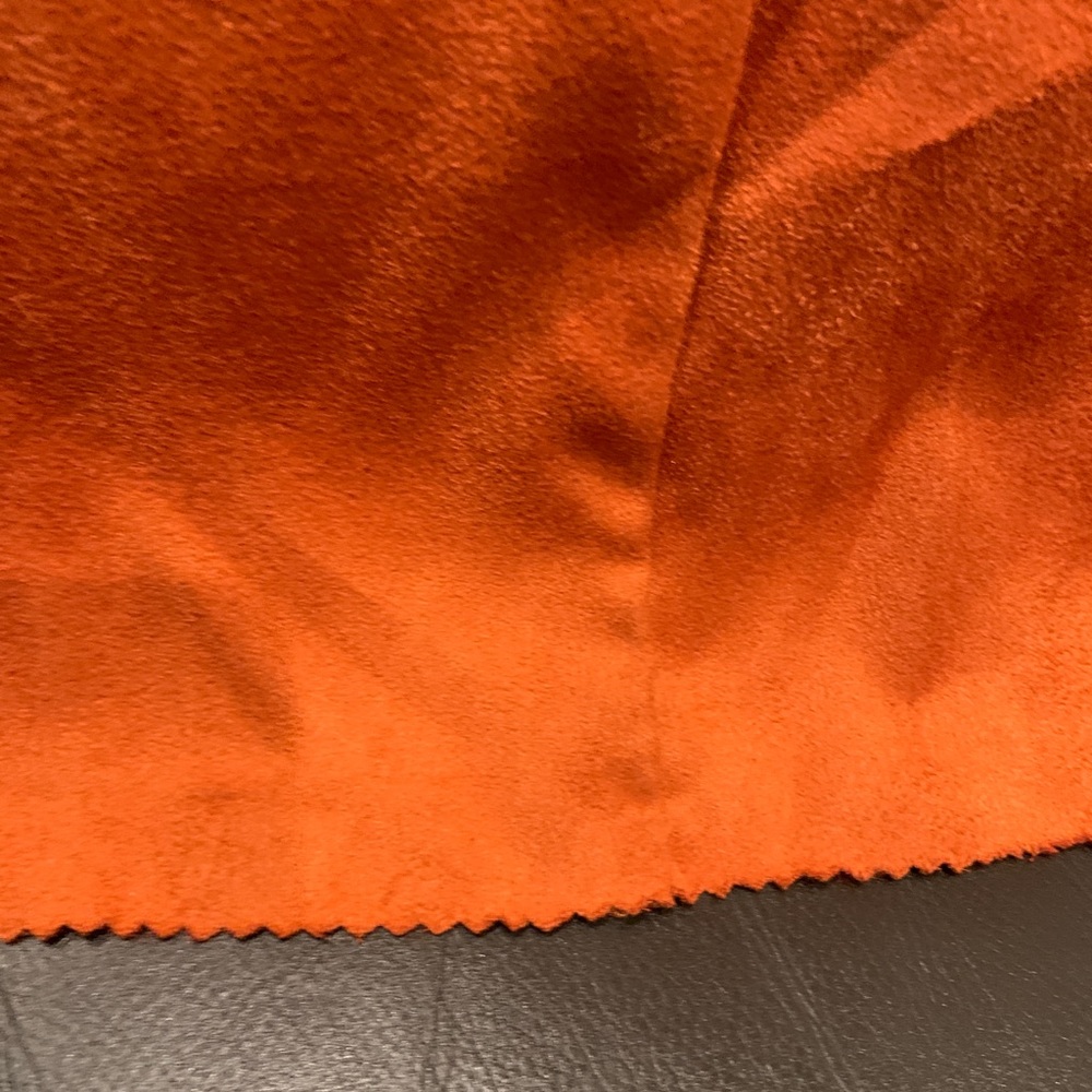 Alannah Hill lined size 8 skirt in rusty suede-look with appliqué flower detail - Picture 7 of 12